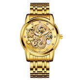 Carlophis Imperial Dragon Automatic Watch - 3D Engraved Dual-Display