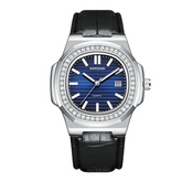 Carlophis K-1854B Lumina Crystal Skeleton Watch - Unisex & Porthole-Style