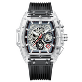 Carlophis K-2150B Shade Translucent Tonneau Watch - Men's & Frosted Dial