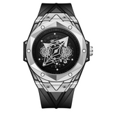 Carlophis K-2101B Nexus Hexagonal Ana-Digi Watch - Men's & Skeleton Dial