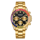 Carlophis K-1838B Spectrum Rainbow Bezel Watch - Unisex & Skeleton Dial