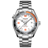 Carlophis Breaker Diver-Style Quartz Watch - Men's & Orange Bezel
