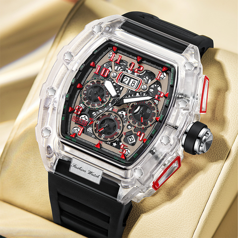 Carlophis K-2411B Volt Transparent Chronograph Watch - Unisex & Jelly Style