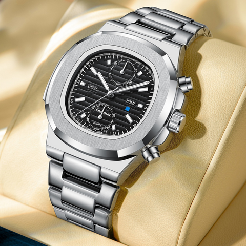 Carlophis K-918B Odyssey Chronograph Watch - Unisex & Porthole-Style