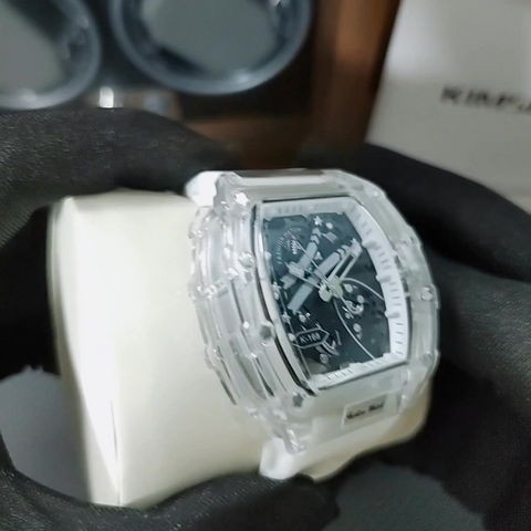 Carlophis K-2390B Spectra Transparent Tonneau Watch - Men's & Jelly Style