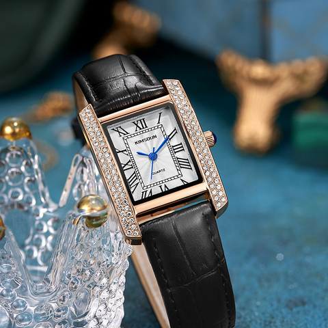 Carlophis K-7701B Bijou Women's Rectangular Watch - Petite & Art Deco Style