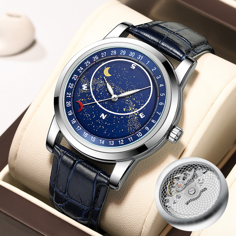 Carlophis K-1827B Vortex Rotating Star Dial Watch - Unisex & Celestial
