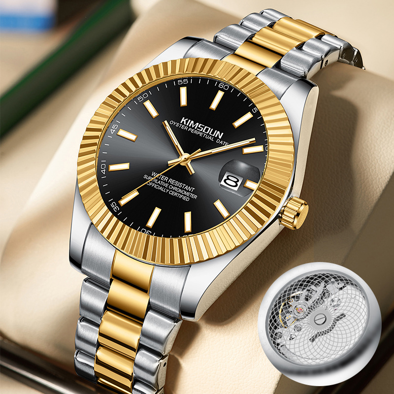 Carlophis K-1840B Sovereign Skeleton Watch - Unisex & Fluted Bezel