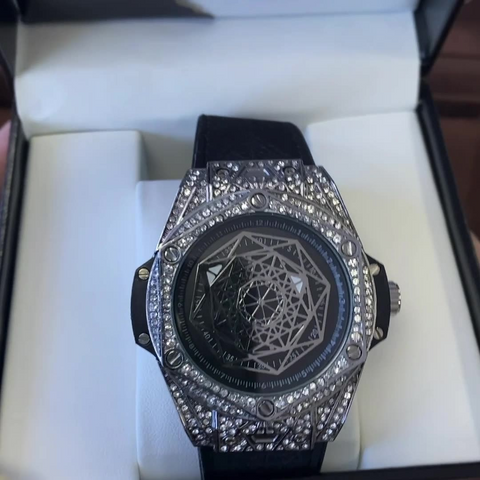 Carlophis K-109D Men's Luminous Hexagon Watch - Diamond-Style & Waterproof