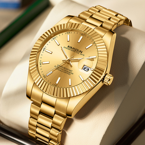 Carlophis K-1839B Regent Classic Dress Watch - Unisex & Fluted Bezel