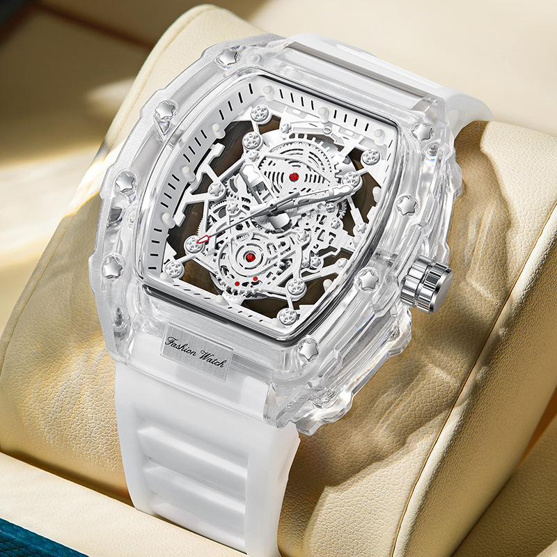 Carlophis K-2392B Construct Transparent Tonneau Watch - Unisex & Architectural