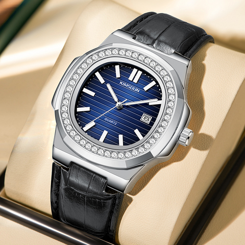 Carlophis K-1854B Lumina Crystal Skeleton Watch - Unisex & Porthole-Style