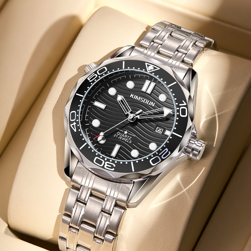 Carlophis K-1803B Helmsman Diver-Style Watch - Men's & Orange Bezel