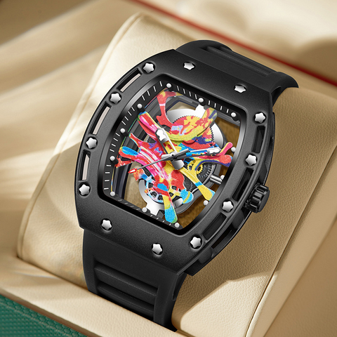 Carlophis K-2386B Apex Men's Tonneau Watch - Sport & Racing-Inspired