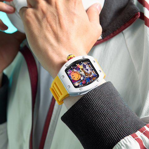 Carlophis Grin Smiley Face Skeleton Watch - Unisex & Pop Art Style