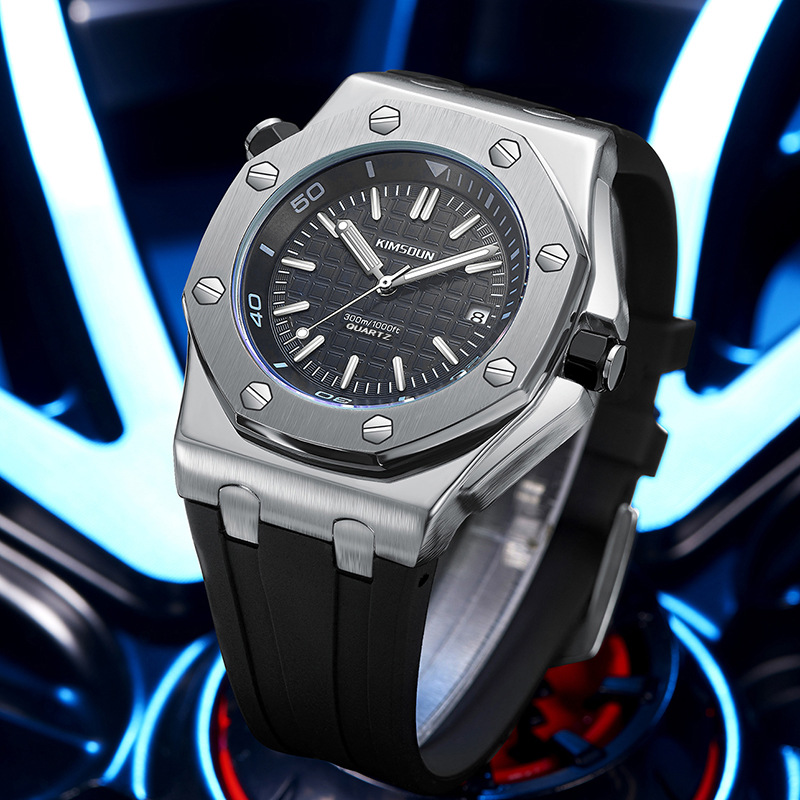 Carlophis K-1221B Orion Hexagonal Watch - Men's & Pixelated Skeleton Dial