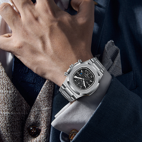 Carlophis K-918B Odyssey Chronograph Watch - Unisex & Porthole-Style