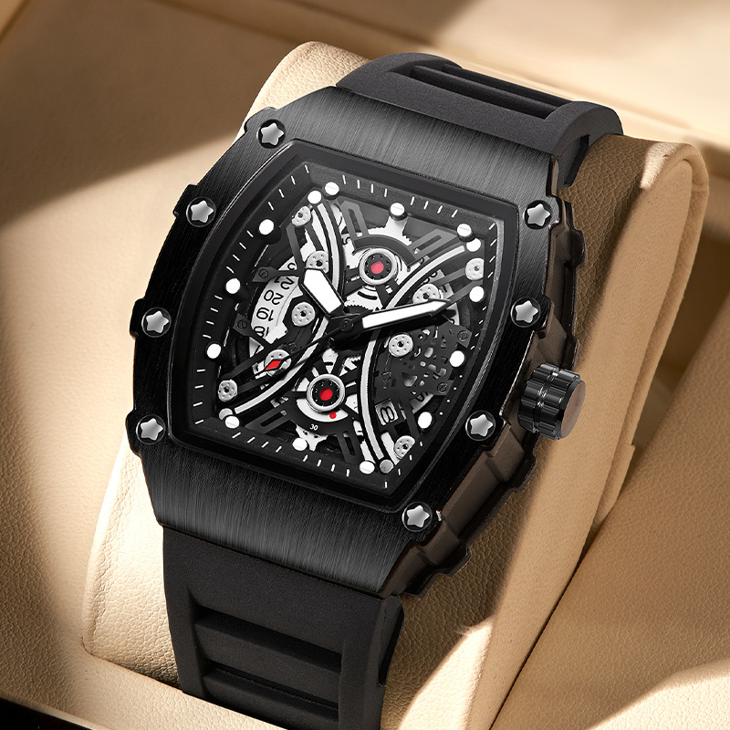 Carlophis K-2018B Stance Men's Tonneau Watch - Artistic & No-Logo Dial