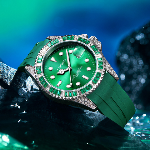 Carlophis K-1268B Marina Crystal Bezel Diver-Style Watch - Unisex