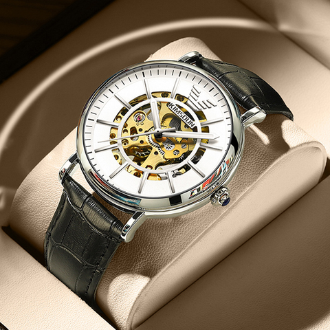 Carlophis K-2025A Architect Automatic Skeleton Watch - Men's & Mechanical