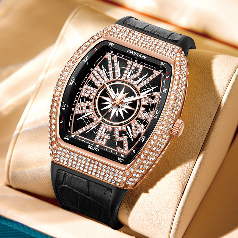 Carlophis K-2132B Ignition Iced-Out Tonneau Watch - Men's & Sport