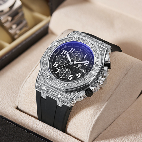 Carlophis K-1225B Regal Crystal-Accent Watch - Unisex & Dual-Display