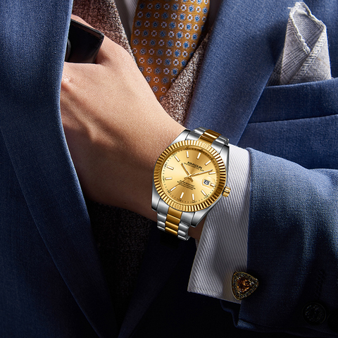 Carlophis K-1839B Regent Classic Dress Watch - Unisex & Fluted Bezel