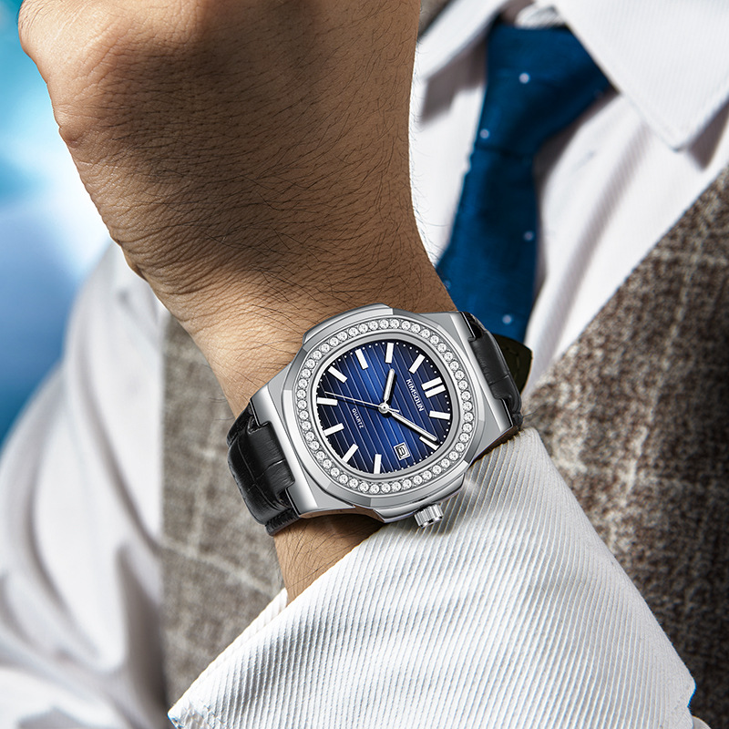 Carlophis K-1854B Lumina Crystal Skeleton Watch - Unisex & Porthole-Style