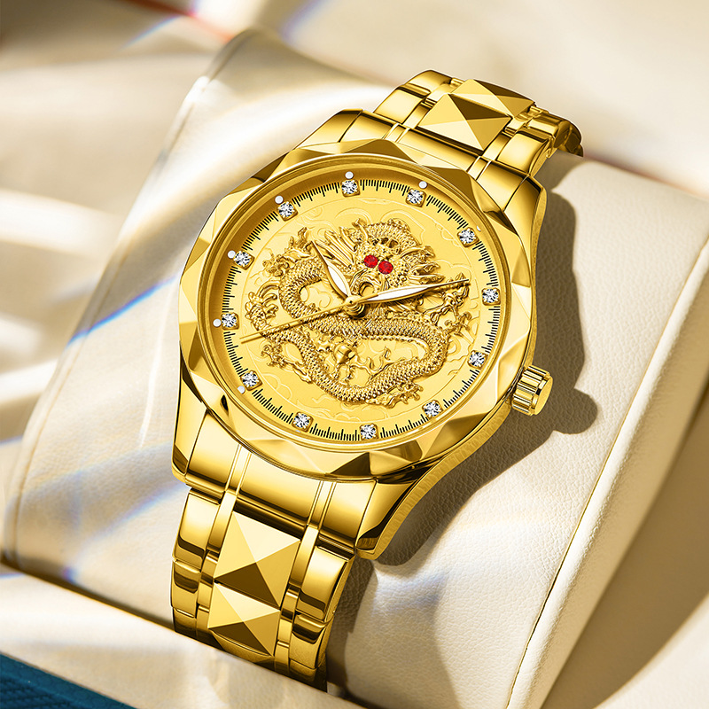 Carlophis K-1826B Emperor 3D Dragon Watch - Unisex & 5-Link Bracelet