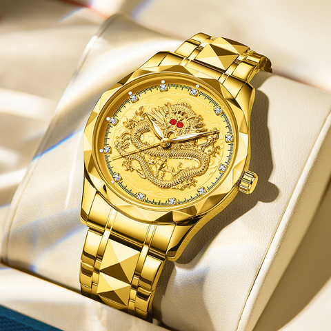 Carlophis K-1826B Emperor 3D Dragon Watch - Unisex & 5-Link Bracelet
