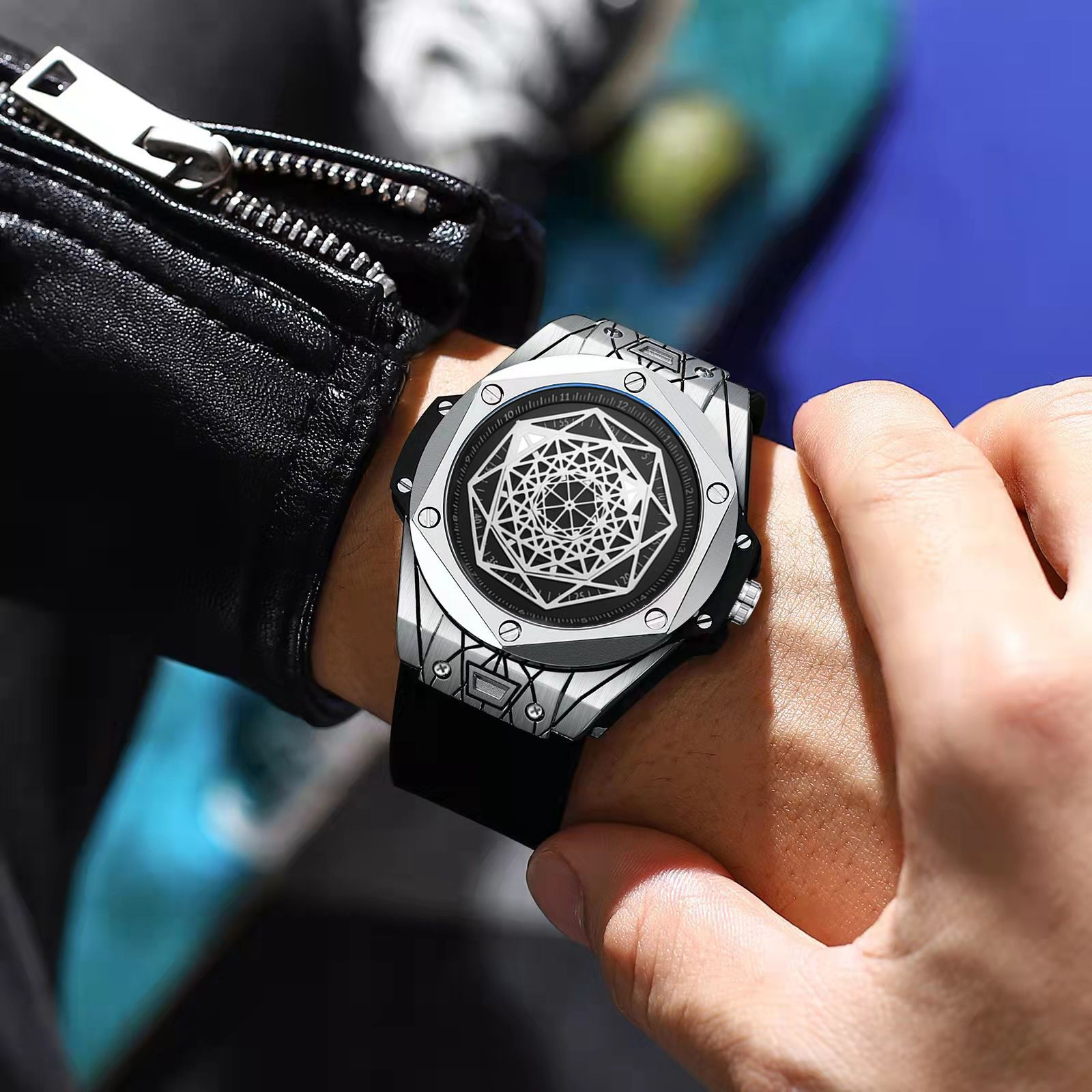 Carlophis K-720D Men's Hexagon Quartz Watch - Classic & Modern Style