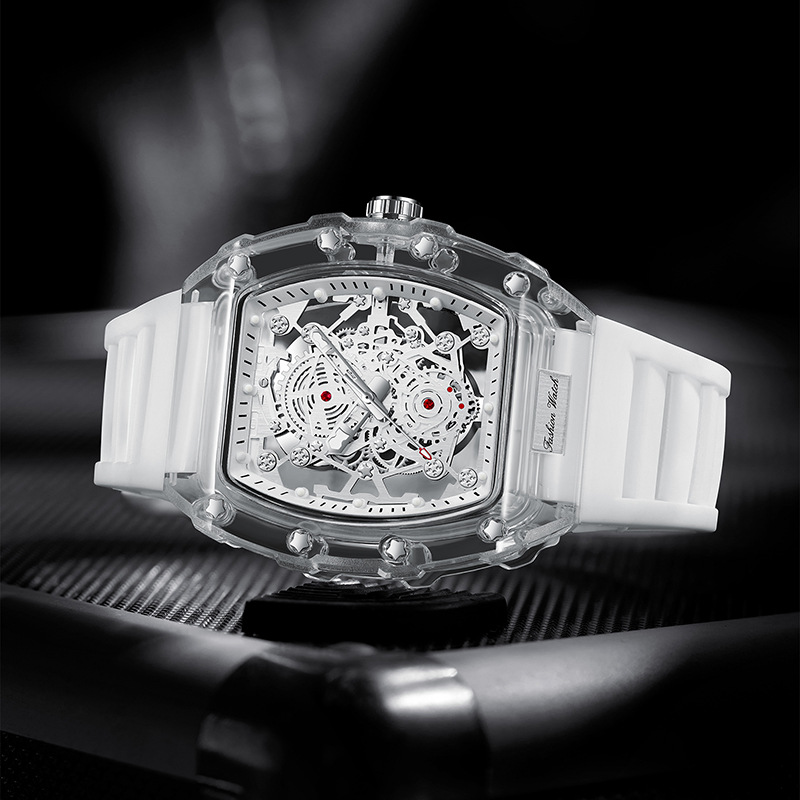 Carlophis K-2392B Construct Transparent Tonneau Watch - Unisex & Architectural