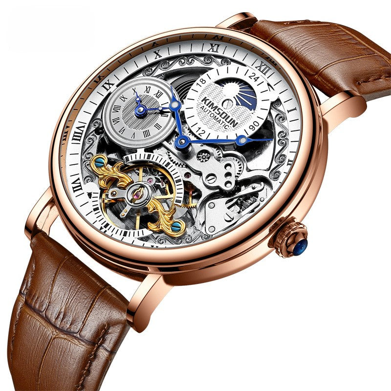 Carlophis K-2028A Meridian Automatic Dual-Time GMT Watch - Unisex