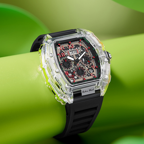 Carlophis K-2411B Volt Transparent Chronograph Watch - Unisex & Jelly Style