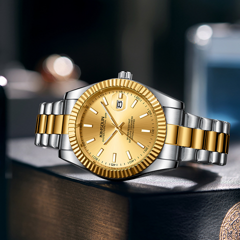 Carlophis K-1839B Regent Classic Dress Watch - Unisex & Fluted Bezel