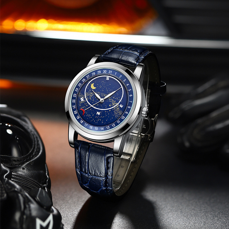 Carlophis K-1827B Vortex Rotating Star Dial Watch - Unisex & Celestial