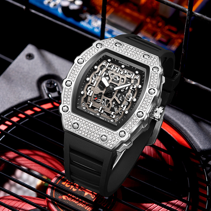 Carlophis K-2404B-YZ Vector Men's Tonneau Watch - Motorsport-Inspired