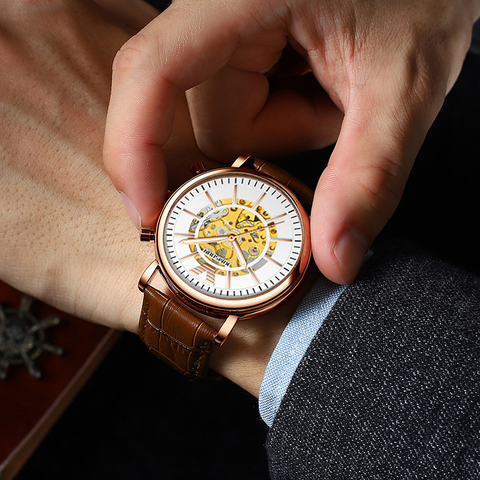 Carlophis K-2025A Architect Automatic Skeleton Watch - Men's & Mechanical