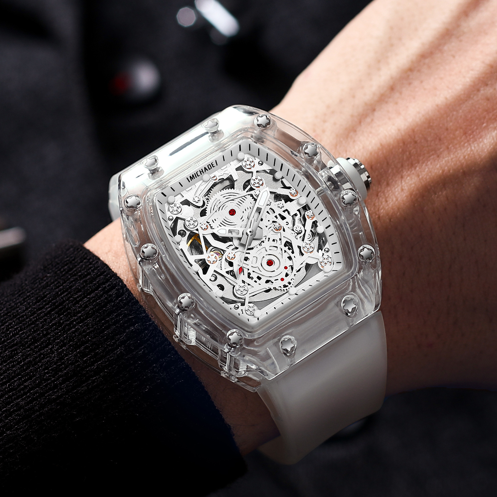 Carlophis K-2015A Automatic Men's Tonneau Watch - Luminous & Dual Display