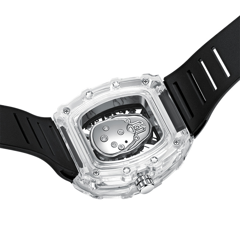 Carlophis K-2392B Construct Transparent Tonneau Watch - Unisex & Architectural
