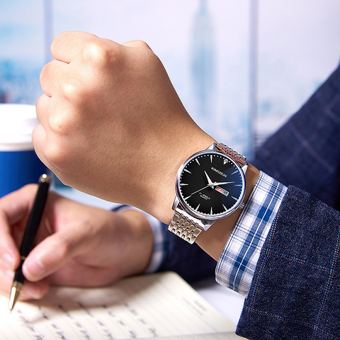 Carlophis K-1802B Aspect Ultra-Thin Watch - Unisex & See-Through Case