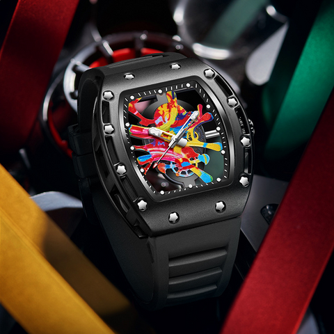 Carlophis K-2386B Apex Men's Tonneau Watch - Sport & Racing-Inspired