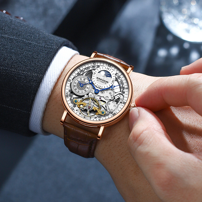 Carlophis K-2028A Meridian Automatic Dual-Time GMT Watch - Unisex