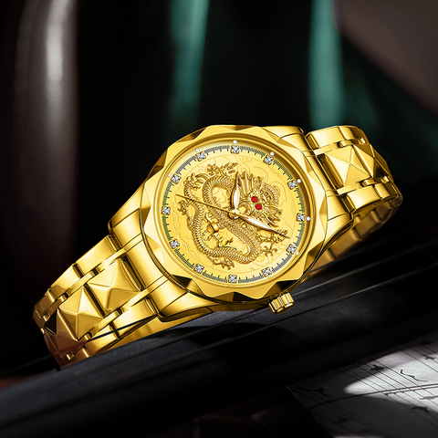 Carlophis K-1826B Emperor 3D Dragon Watch - Unisex & 5-Link Bracelet