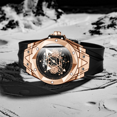 Carlophis K-2101B Nexus Hexagonal Ana-Digi Watch - Men's & Skeleton Dial