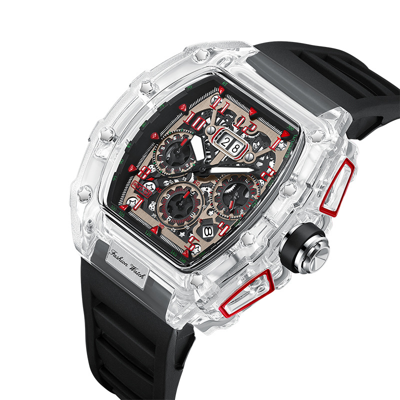 Carlophis K-2411B Volt Transparent Chronograph Watch - Unisex & Jelly Style