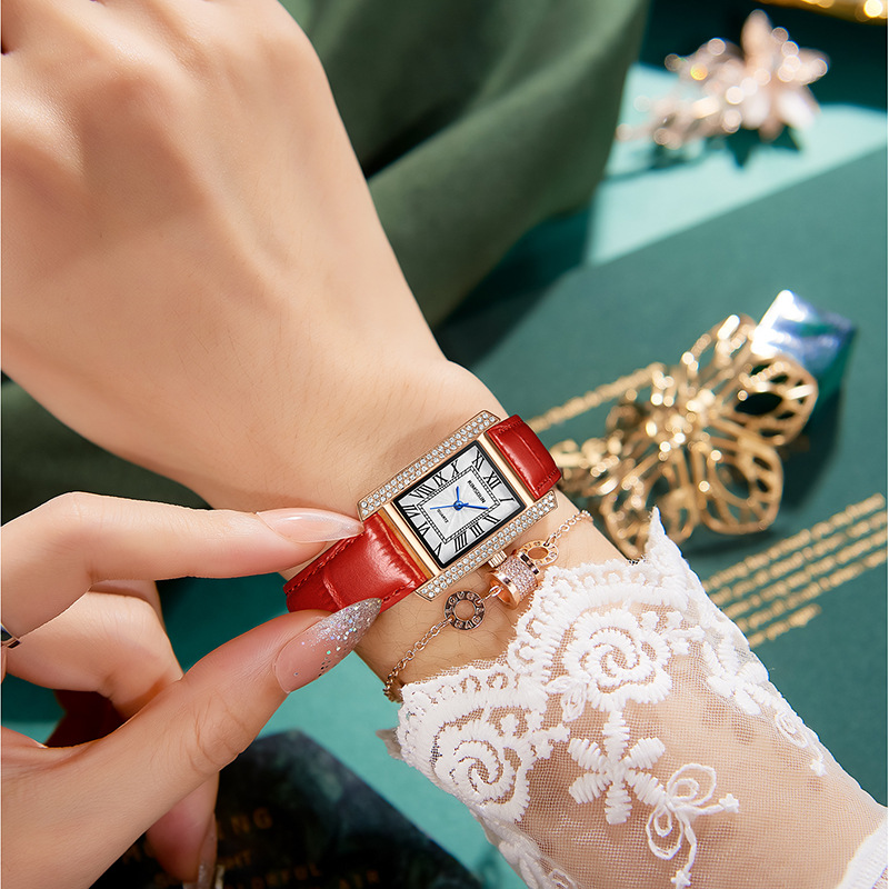 Carlophis K-7701B Bijou Women's Rectangular Watch - Petite & Art Deco Style