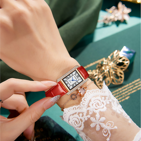 Carlophis K-7701B Bijou Women's Rectangular Watch - Petite & Art Deco Style