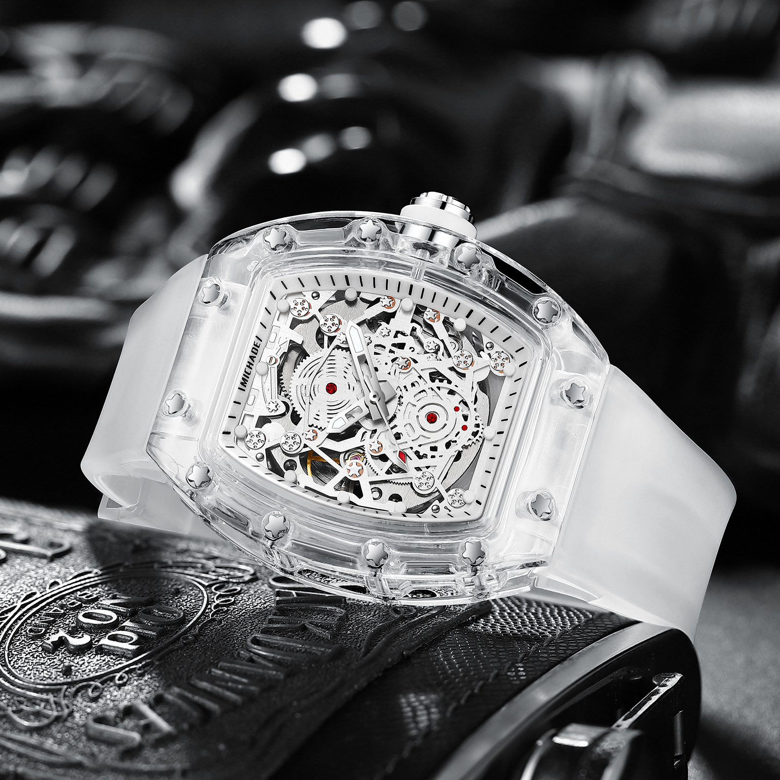 Carlophis K-2015A Automatic Men's Tonneau Watch - Luminous & Dual Display