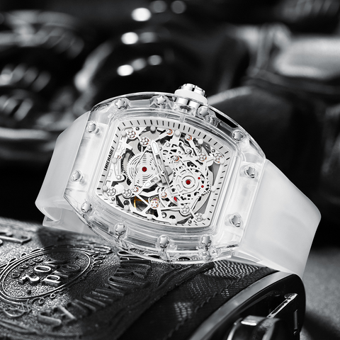 Carlophis K-2015A Automatic Men's Tonneau Watch - Luminous & Dual Display